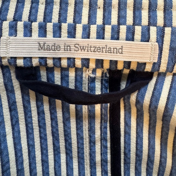 Ermenegildo Zegna Blue and White Striped Blazer - Picture 9 of 10